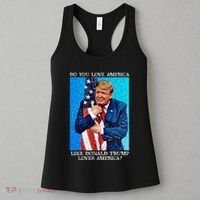 Patriotic Trump Hugging Flag Pro Trump Republican Gifts Women's Tank Top thumb 3