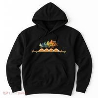 Pump Track Heartbeat Mountain Bike Bmx Ecg Retro Hoodie thumb 0