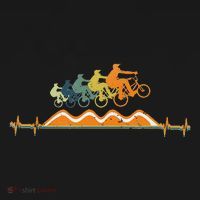 Pump Track Heartbeat Mountain Bike Bmx Ecg Retro Sweatshirt thumb 3