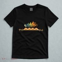 Pump Track Heartbeat Mountain Bike Bmx Ecg Retro T-Shirt thumb 5