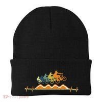 Pump Track Heartbeat Mountain Bike Bmx Ecg Retro Beanie thumb 0