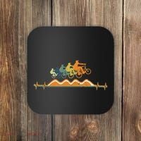 Pump Track Heartbeat Mountain Bike Bmx Ecg Retro Coaster thumb 0