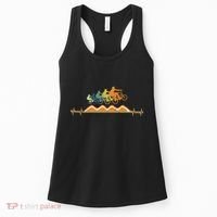 Pump Track Heartbeat Mountain Bike Bmx Ecg Retro Women's Tank Top thumb 0