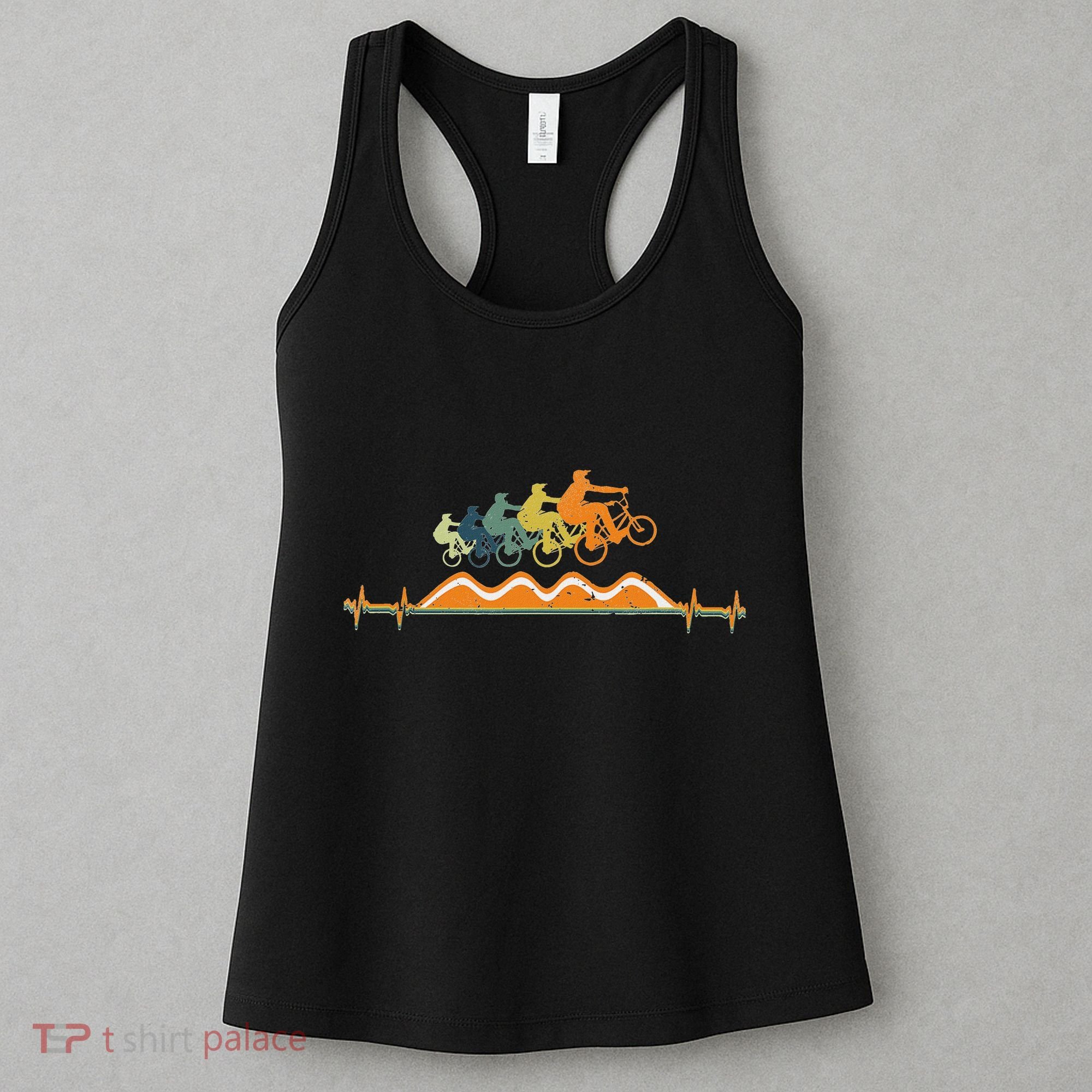 Pump Track Heartbeat Mountain Bike Bmx Ecg Retro Women's Tank Top