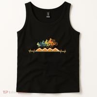 Pump Track Heartbeat Mountain Bike Bmx Ecg Retro Tank Top thumb 2