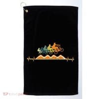 Pump Track Heartbeat Mountain Bike Bmx Ecg Retro Golf Towel thumb 0