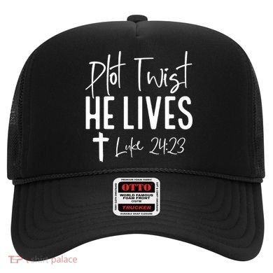Plot Twist He Lives Cross Funny Christian Easter Day Gift Hat