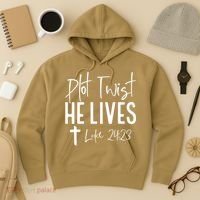 Plot Twist He Lives Cross Funny Christian Easter Day Gift Hoodie thumb 3