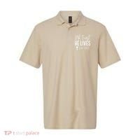 Plot Twist He Lives Cross Funny Christian Easter Day Gift Polo thumb 0