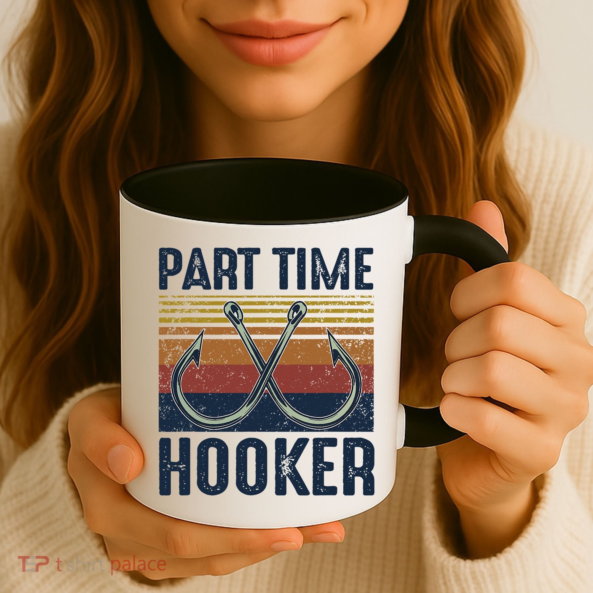 Part Time Hooker Funny Fishing Lover Fisherman Retro Style Coffee Mug