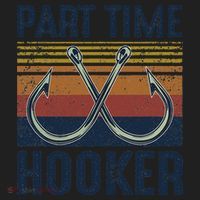 Part Time Hooker Funny Fishing Lover Fisherman Retro Style Golf Towel thumb 3