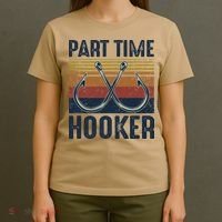 Part Time Hooker Funny Fishing Lover Fisherman Retro Style T-Shirt thumb 4