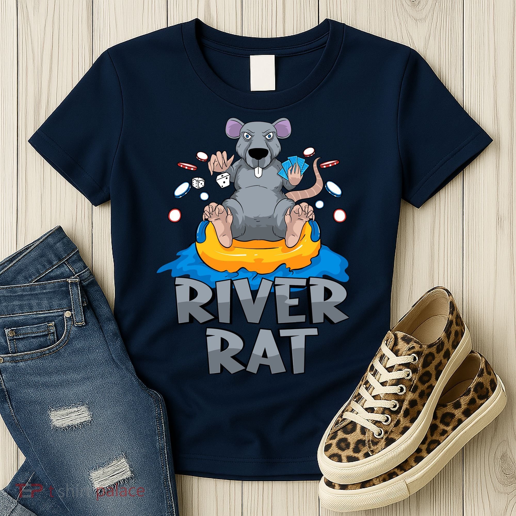 Poker Texas Hold Em River Rat Casino Women's T-Shirt