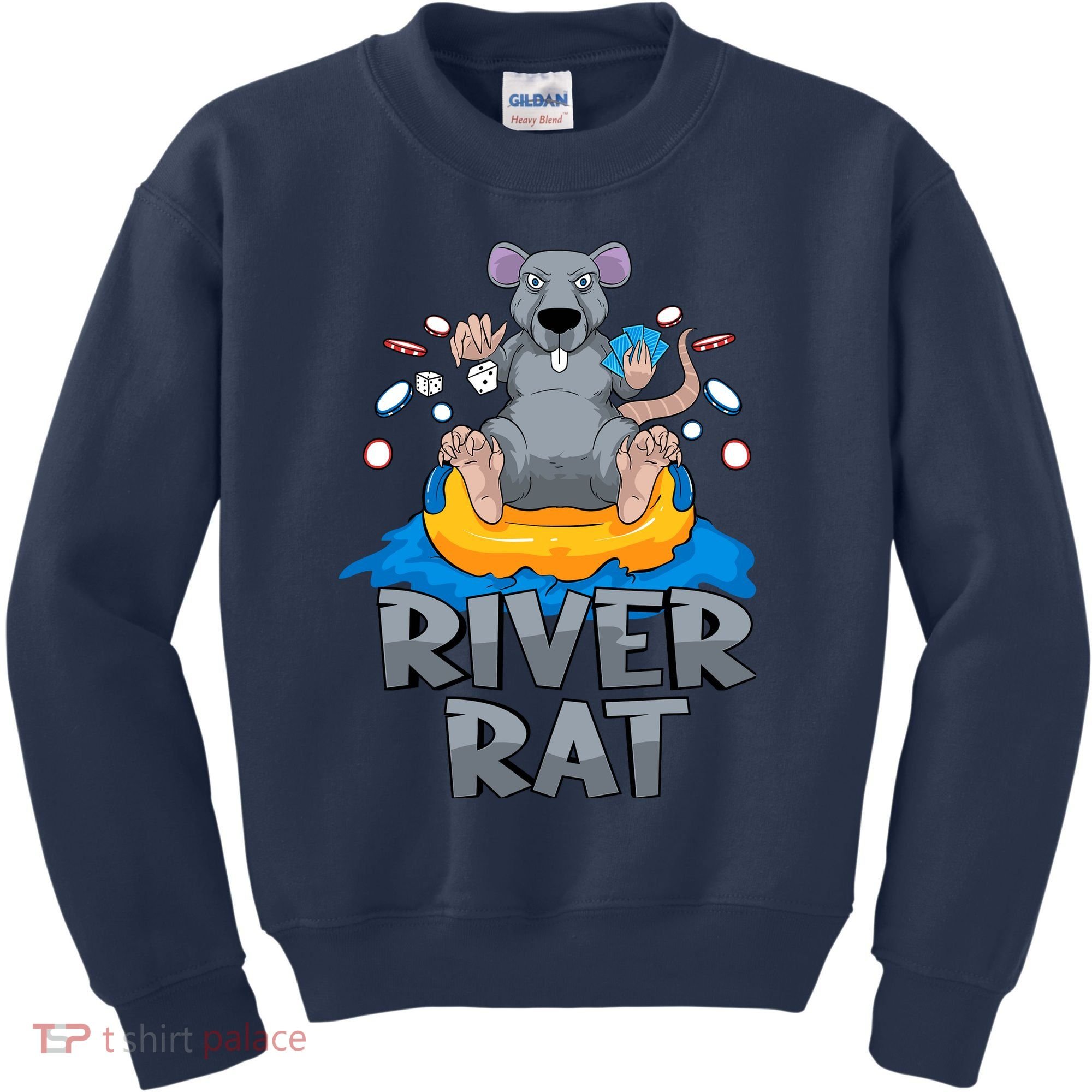 Poker Texas Hold Em River Rat Casino Kids Sweatshirt