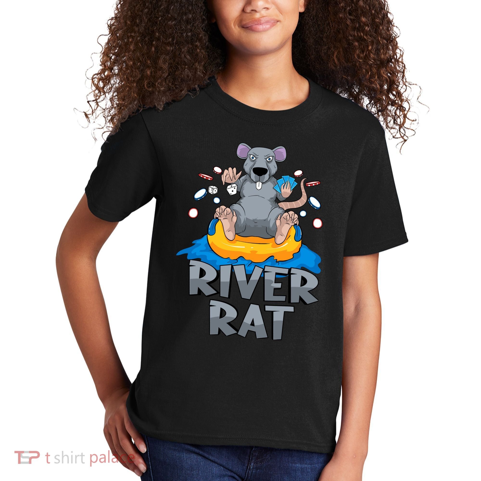 Poker Texas Hold Em River Rat Casino Kids T-Shirt