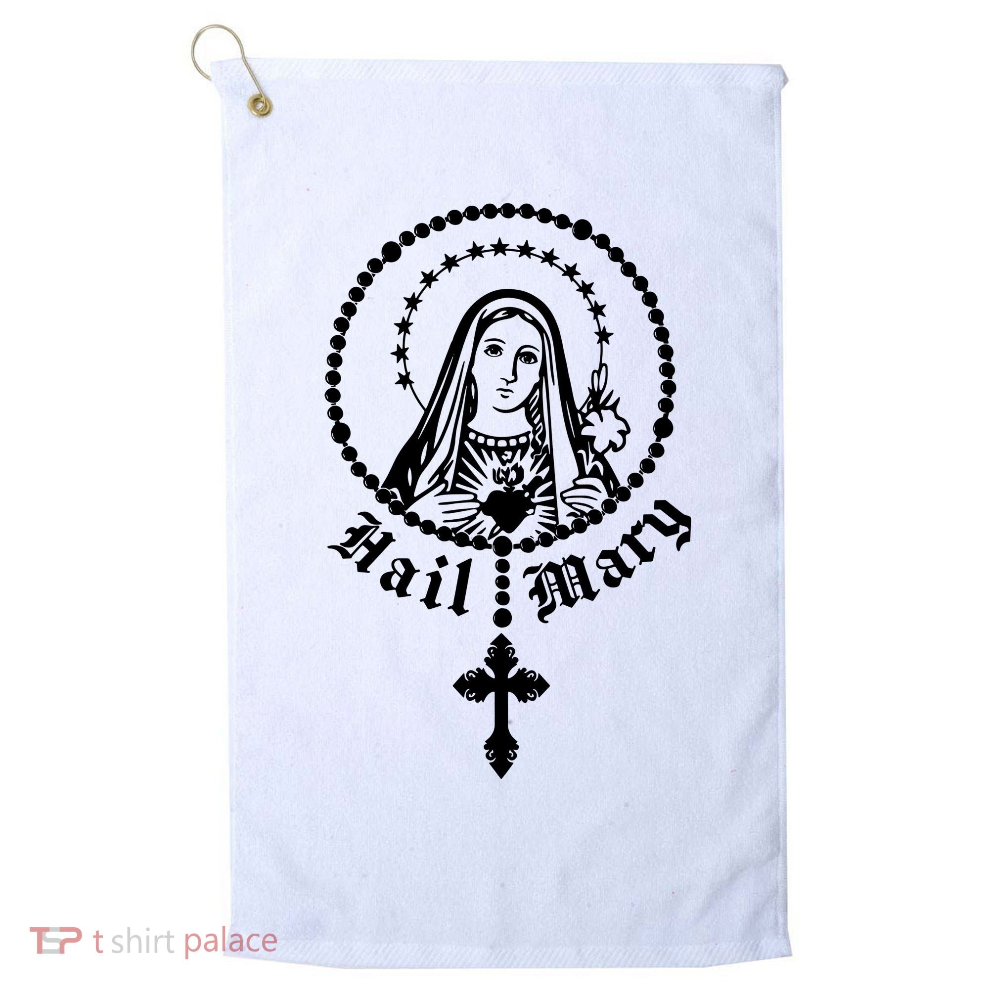 Prayer To Holy Mary Mother Of God Catholic Golf Towel