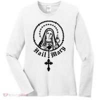 Prayer To Holy Mary Mother Of God Catholic Women's Long Sleeve Shirt thumb 0