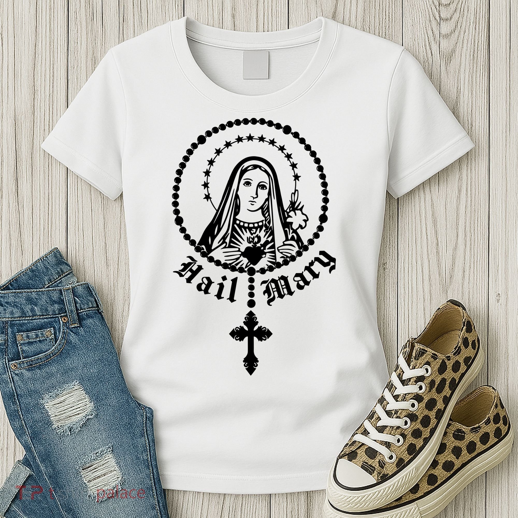 Prayer To Holy Mary Mother Of God Catholic Women's T-Shirt