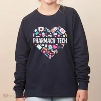 Pharmacy Technician Heart Certified Pharm Tech Pharmacist Women's Sweatshirt thumb 0
