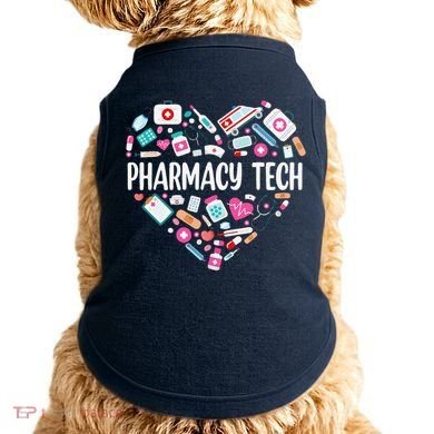 Pharmacy Technician Heart Certified Pharm Tech Pharmacist Doggie Tank