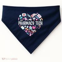 Pharmacy Technician Heart Certified Pharm Tech Pharmacist USA-Made Doggie Bandana thumb 0