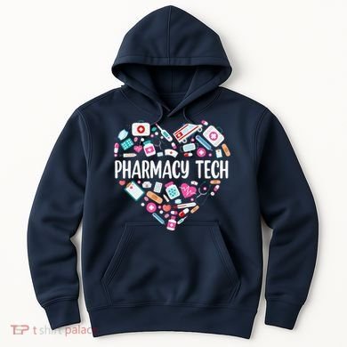 Pharmacy Technician Heart Certified Pharm Tech Pharmacist Hoodie