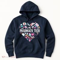 Pharmacy Technician Heart Certified Pharm Tech Pharmacist Hoodie thumb 0
