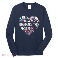 Pharmacy Technician Heart Certified Pharm Tech Pharmacist Long Sleeve Shirt thumb 0