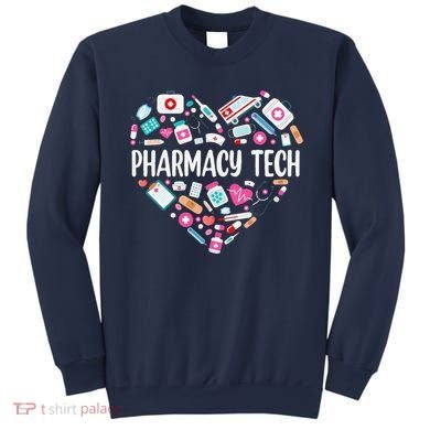 Pharmacy Technician Heart Certified Pharm Tech Pharmacist Sweatshirt