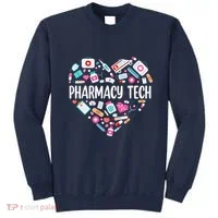 Pharmacy Technician Heart Certified Pharm Tech Pharmacist Sweatshirt thumb 0