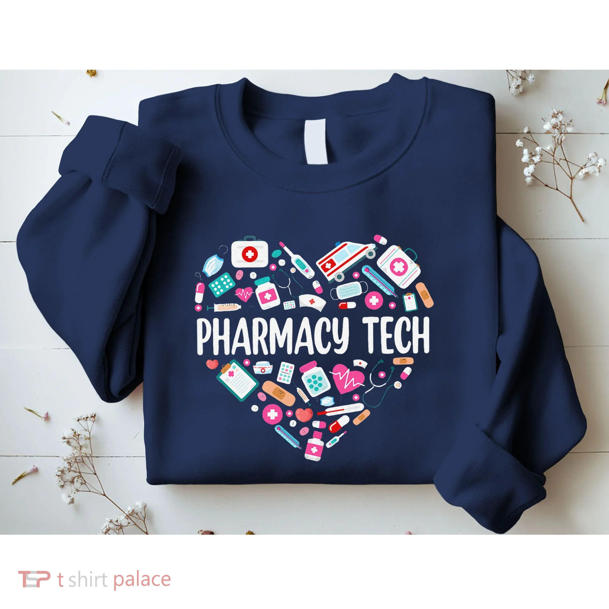 Pharmacy Technician Heart Certified Pharm Tech Pharmacist Sweatshirt