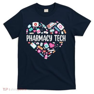 Pharmacy Technician Heart Certified Pharm Tech Pharmacist T-Shirt