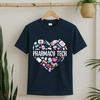 Pharmacy Technician Heart Certified Pharm Tech Pharmacist T-Shirt thumb 2