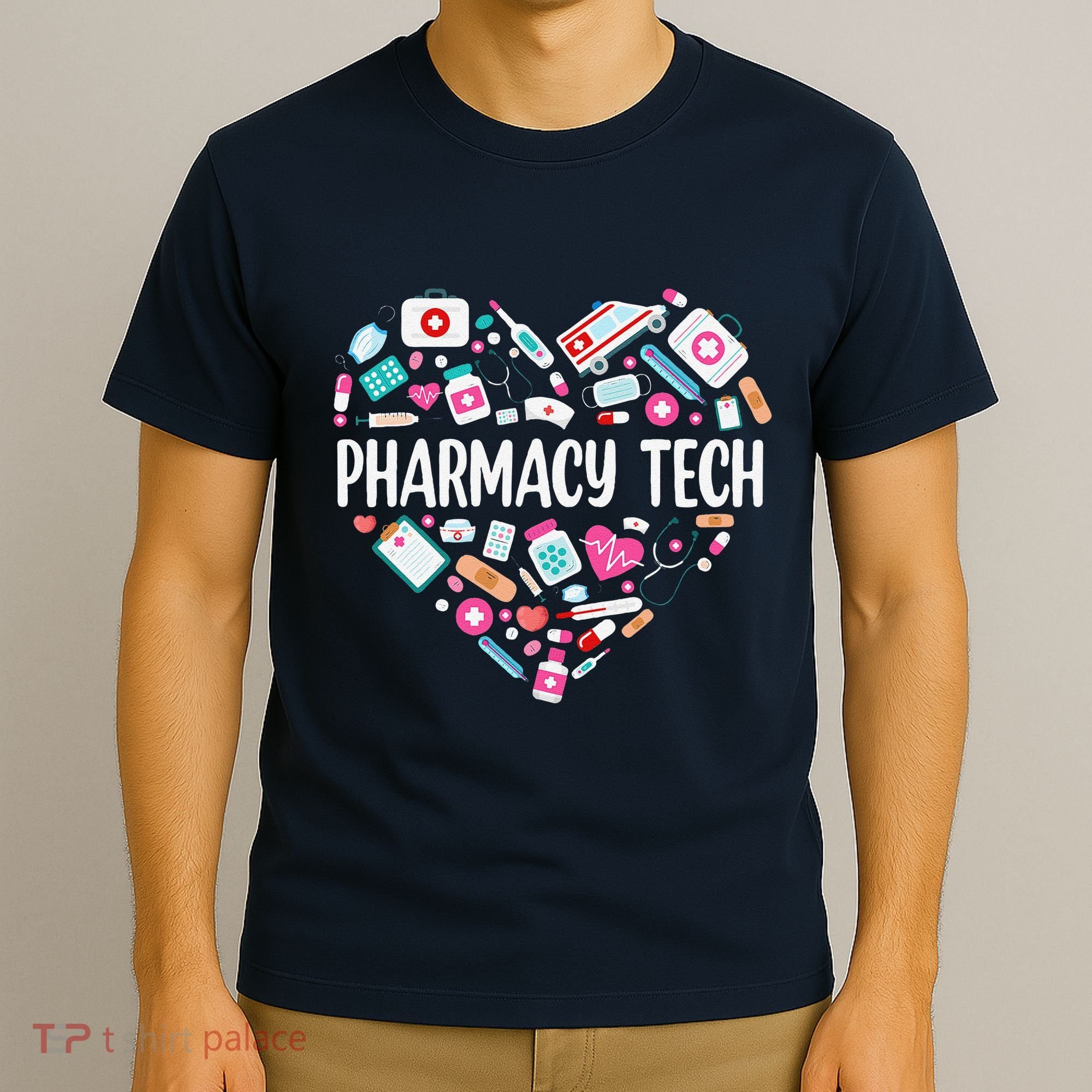 Pharmacy Technician Heart Certified Pharm Tech Pharmacist T-Shirt