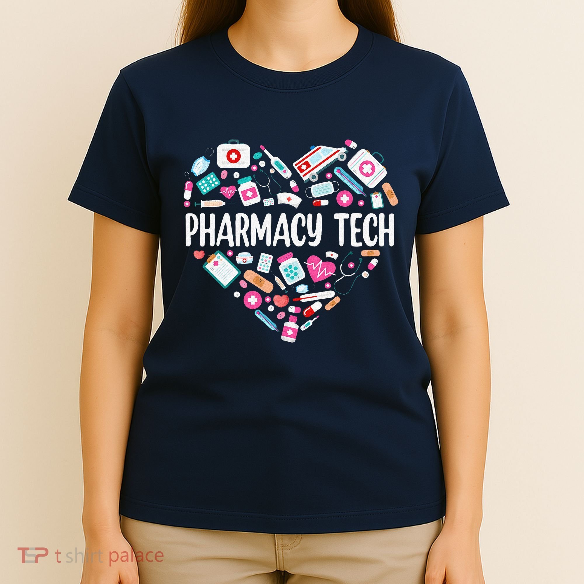 Pharmacy Technician Heart Certified Pharm Tech Pharmacist T-Shirt