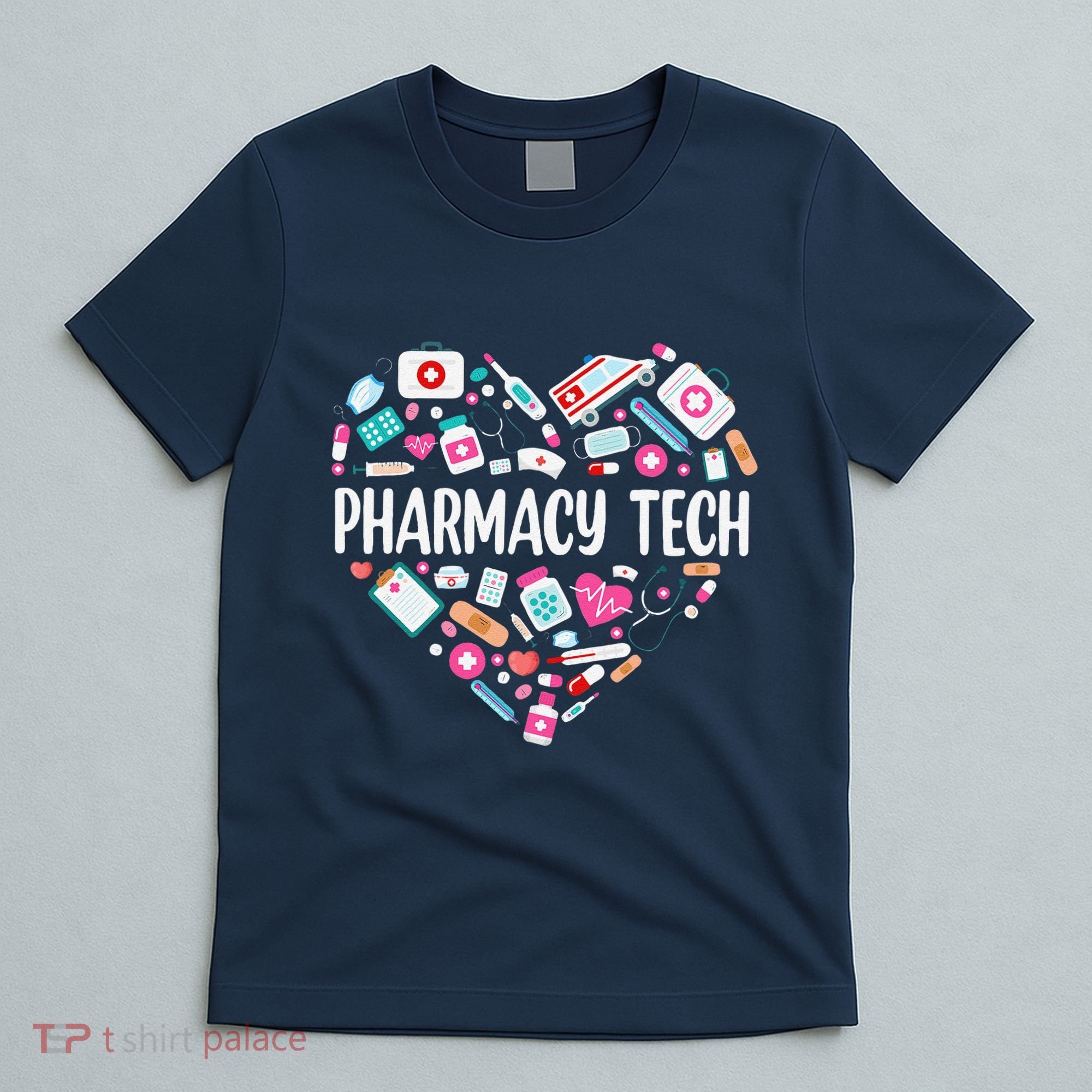 Pharmacy Technician Heart Certified Pharm Tech Pharmacist T-Shirt