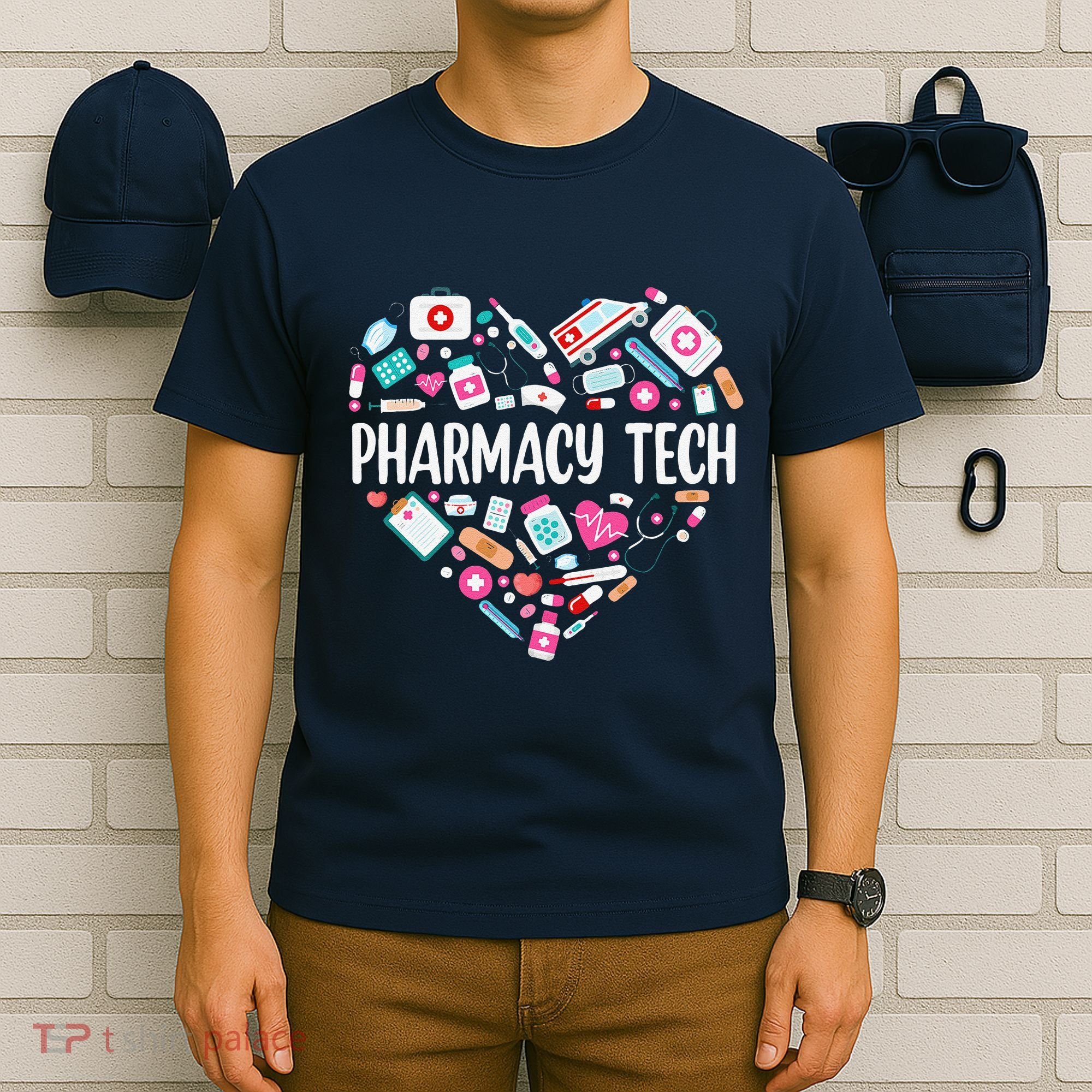 Pharmacy Technician Heart Certified Pharm Tech Pharmacist T-Shirt