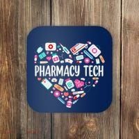 Pharmacy Technician Heart Certified Pharm Tech Pharmacist Coaster thumb 0