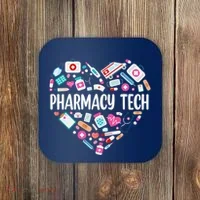 Pharmacy Technician Heart Certified Pharm Tech Pharmacist Coaster thumb 0