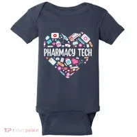 Pharmacy Technician Heart Certified Pharm Tech Pharmacist Baby Bodysuit thumb 0