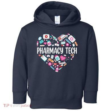 Pharmacy Technician Heart Certified Pharm Tech Pharmacist Toddler Hoodie
