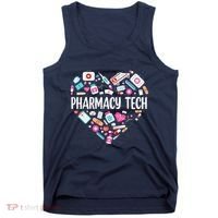 Pharmacy Technician Heart Certified Pharm Tech Pharmacist Tank Top thumb 0