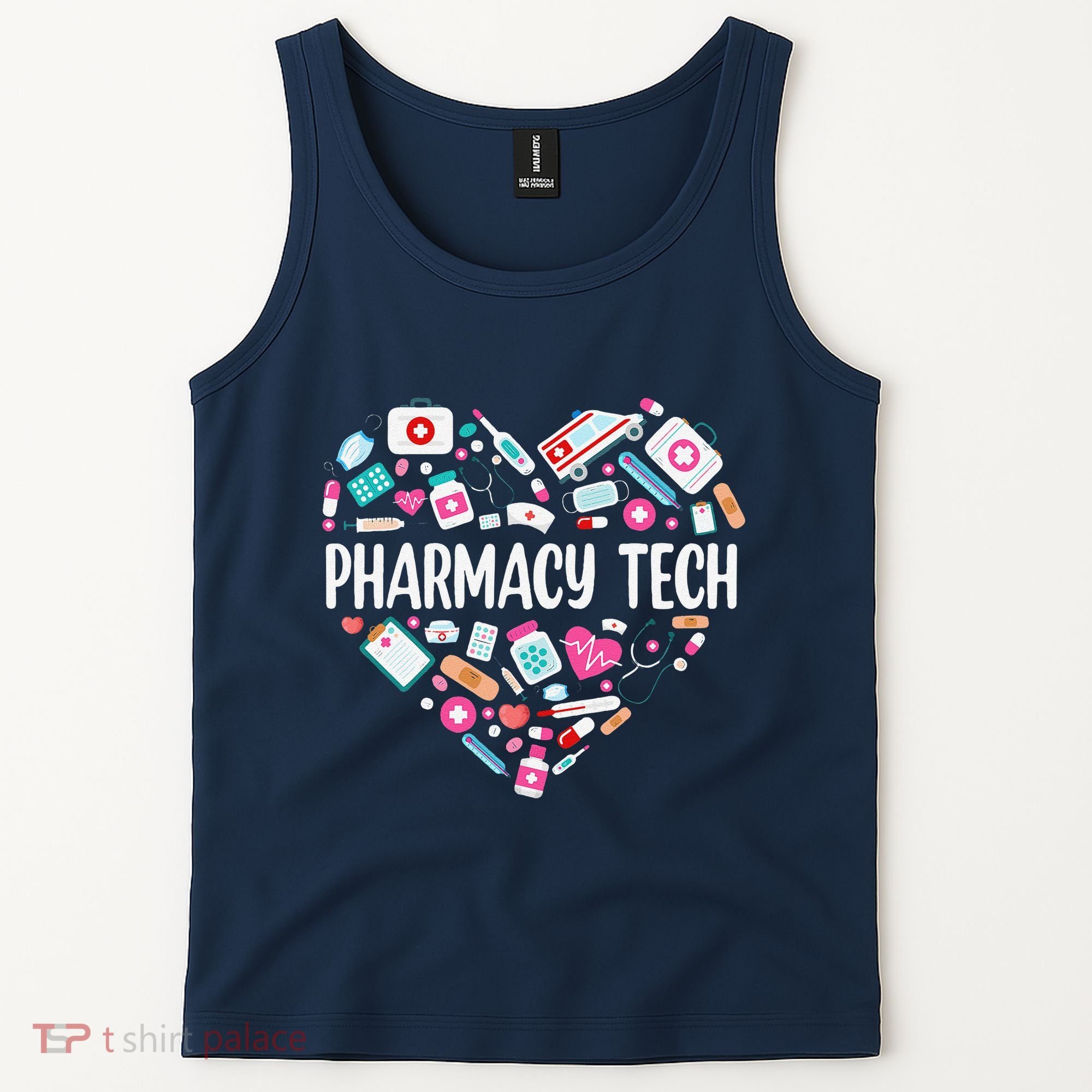 Pharmacy Technician Heart Certified Pharm Tech Pharmacist Tank Top