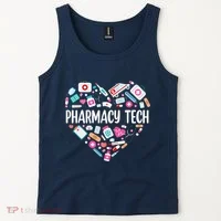 Pharmacy Technician Heart Certified Pharm Tech Pharmacist Tank Top thumb 2