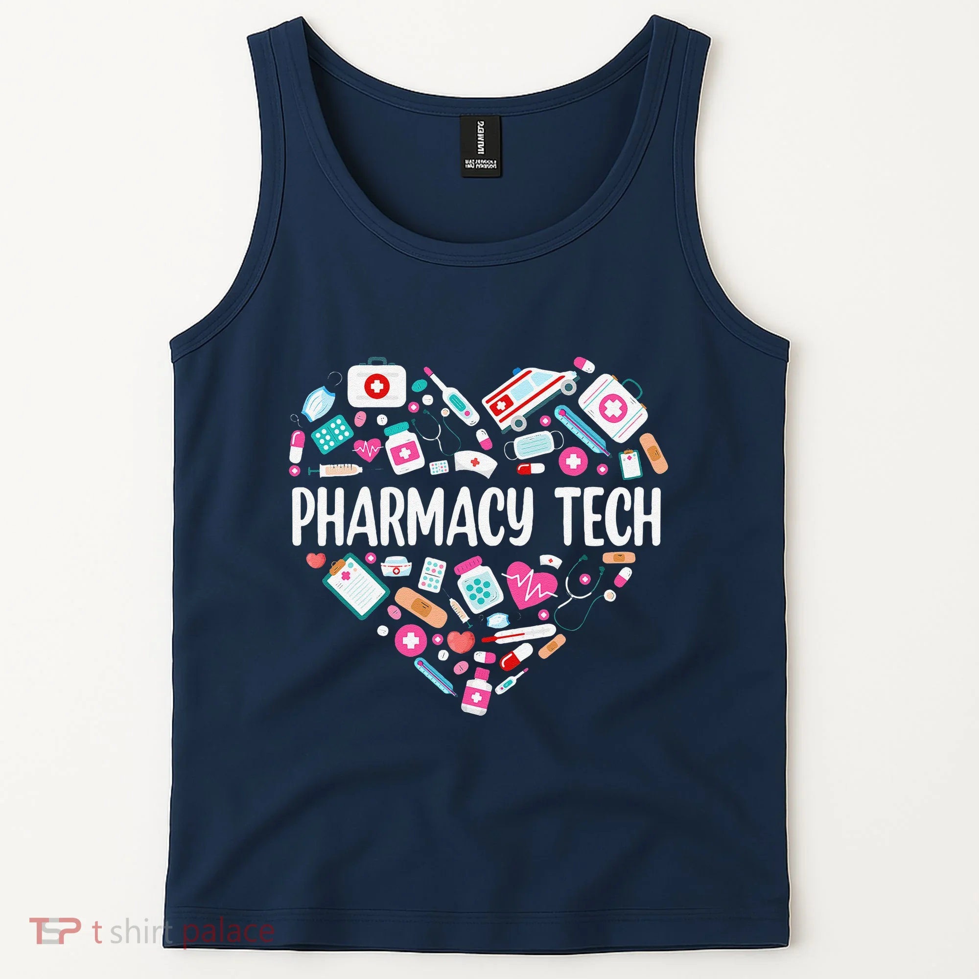 Pharmacy Technician Heart Certified Pharm Tech Pharmacist Tank Top
