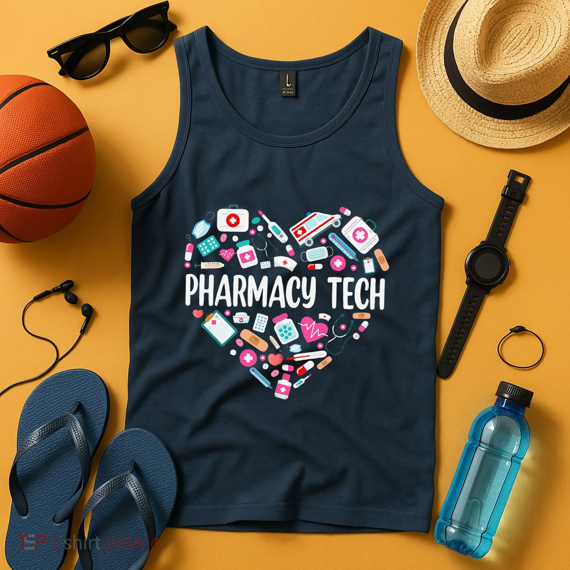 Pharmacy Technician Heart Certified Pharm Tech Pharmacist Tank Top
