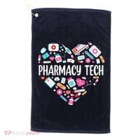 Pharmacy Technician Heart Certified Pharm Tech Pharmacist Golf Towel thumb 0