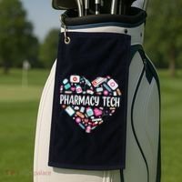 Pharmacy Technician Heart Certified Pharm Tech Pharmacist Golf Towel thumb 2