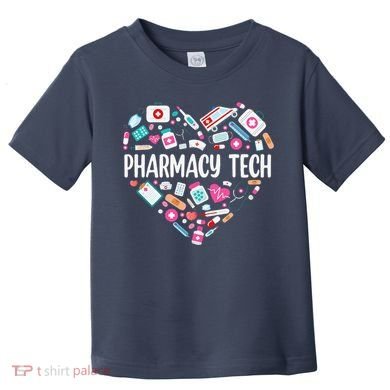 Pharmacy Technician Heart Certified Pharm Tech Pharmacist Toddler T-Shirt
