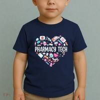 Pharmacy Technician Heart Certified Pharm Tech Pharmacist Toddler T-Shirt thumb 2